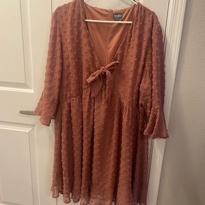 Pink Arula dress with sleeves. Worn once for a summer wedding.